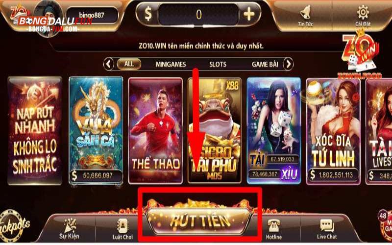 Hướng dẫn rút tiền zowin